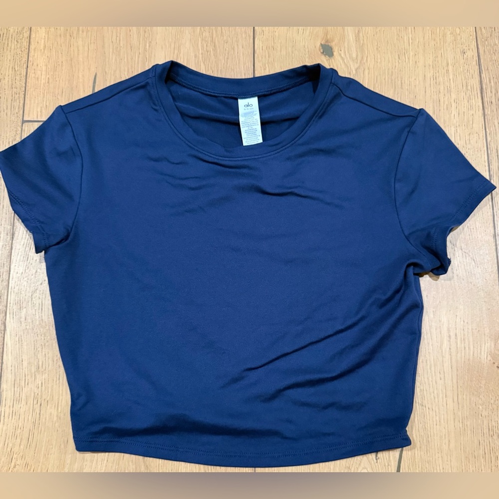 ALO Yoga Navy Blue Crop Top